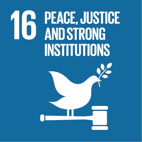 PEACE, JUSTICE AND STRONG INSTITUTIONS Logo